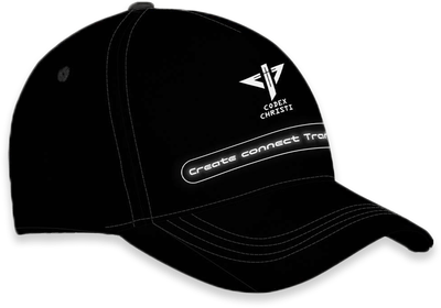 Basic Black Baseball Cap (Logo and Motto)