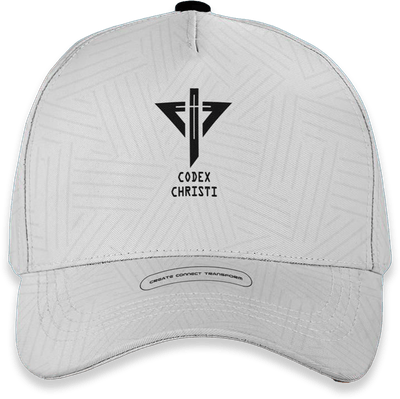 Patterned White Baseball Cap Black Logo