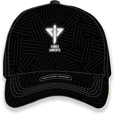 Codex Patterned Black Baseball Cap (Glowing Light Logo)